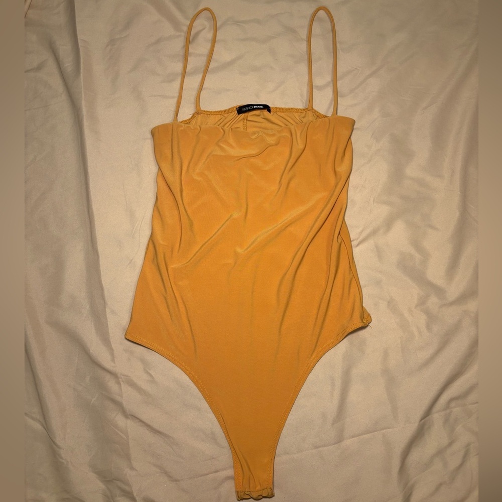 Fashion Nova Yellow Bodysuit